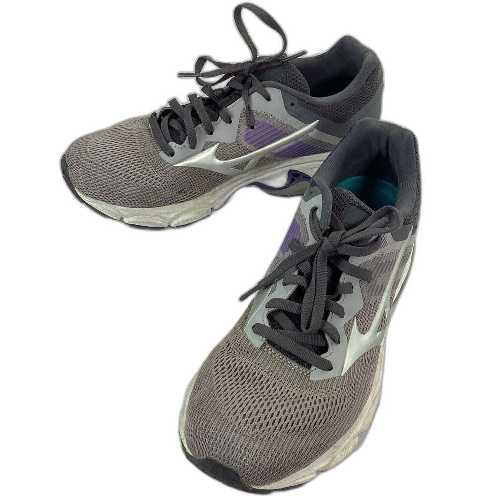 Mizuno Wave Inspire 16 Sneaker Shoes Womens Size 8.5 Gray Purple
